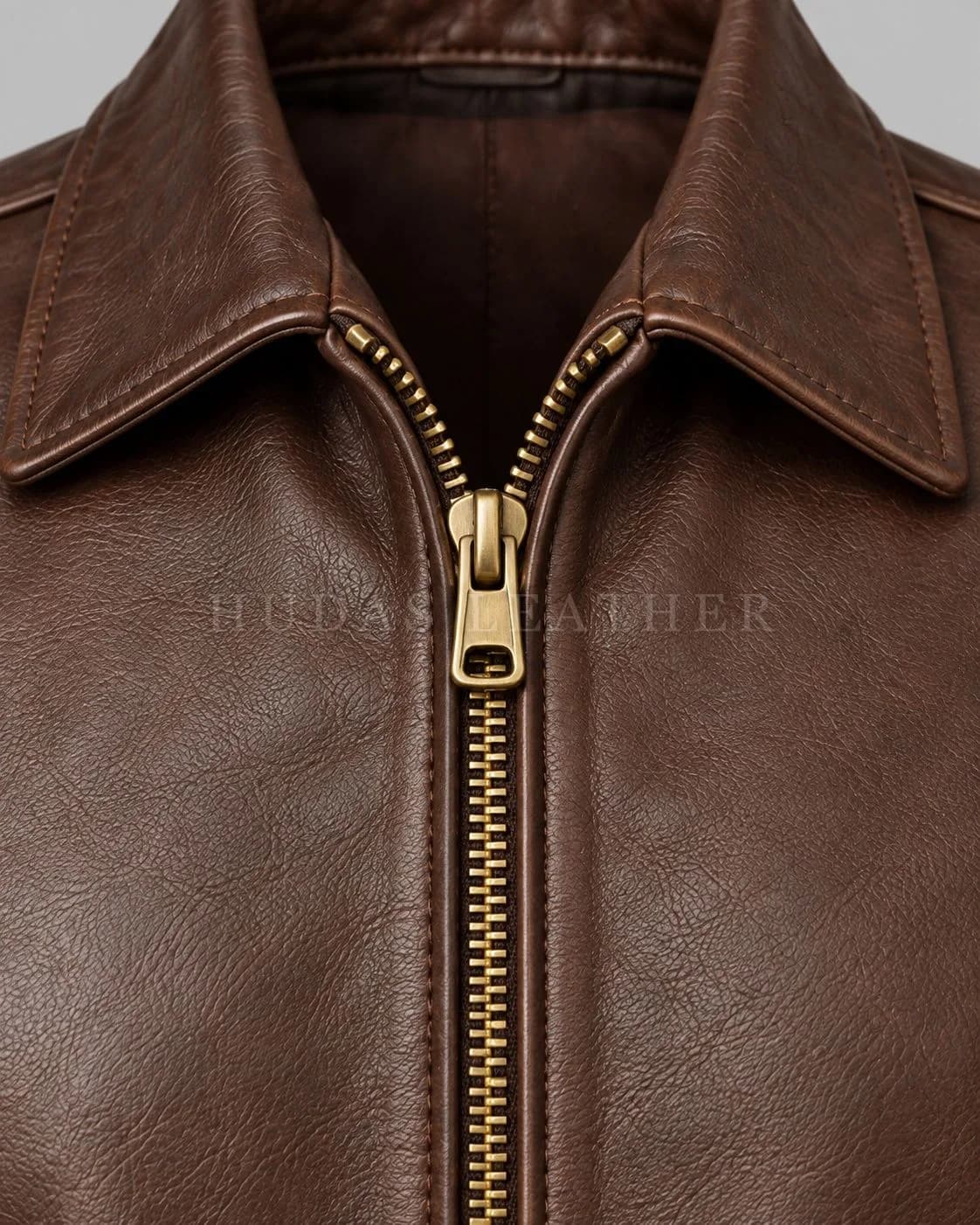 Classic Leather Jacket in Full-Grain Polished Cowhide, Dark Walnut, view 4