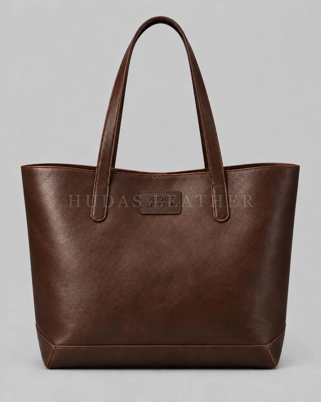 Classic Leather Tote in Full-Grain Polished Cowhide, Dark Walnut
