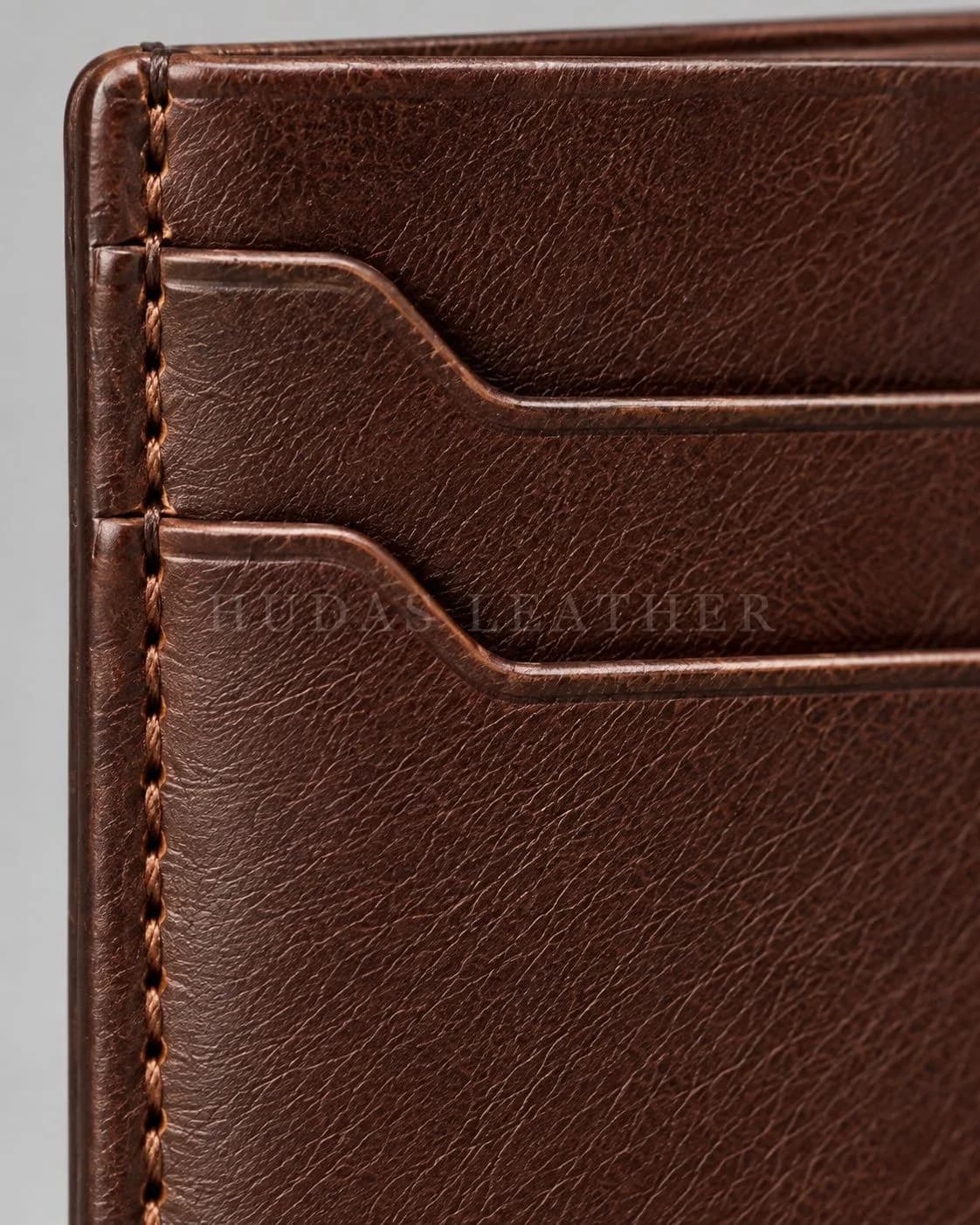 Executive Card Holder in Full-Grain Polished Cowhide, Dark Walnut, view 3