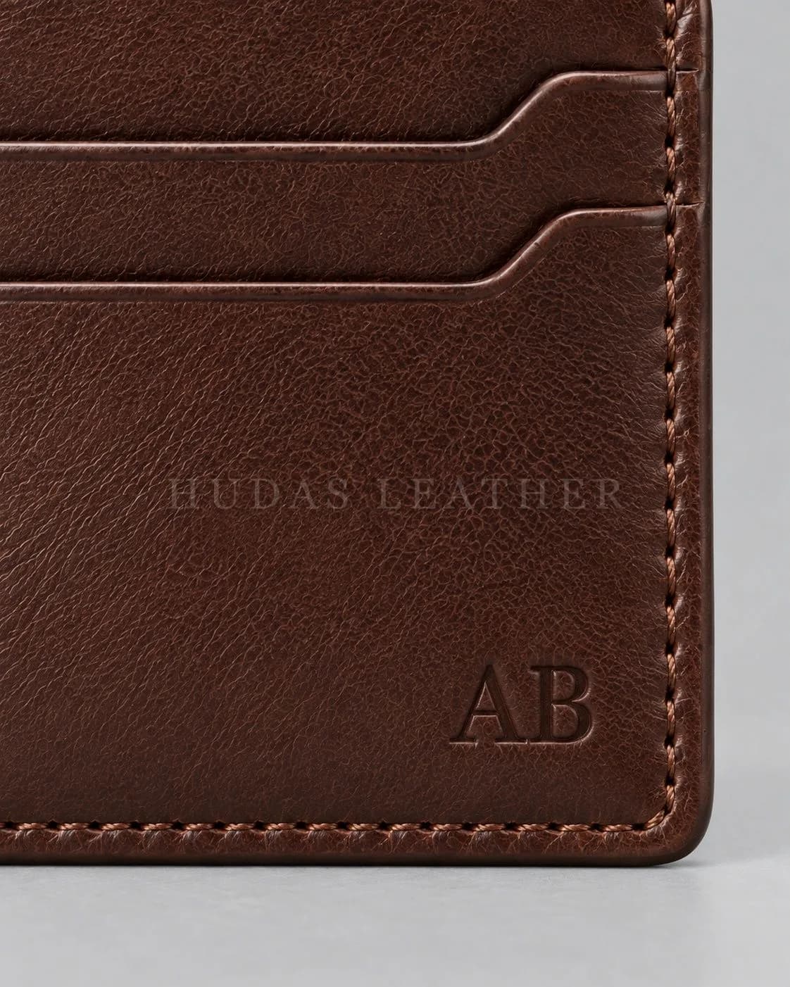 Executive Card Holder in Full-Grain Polished Cowhide, Dark Walnut, view 4