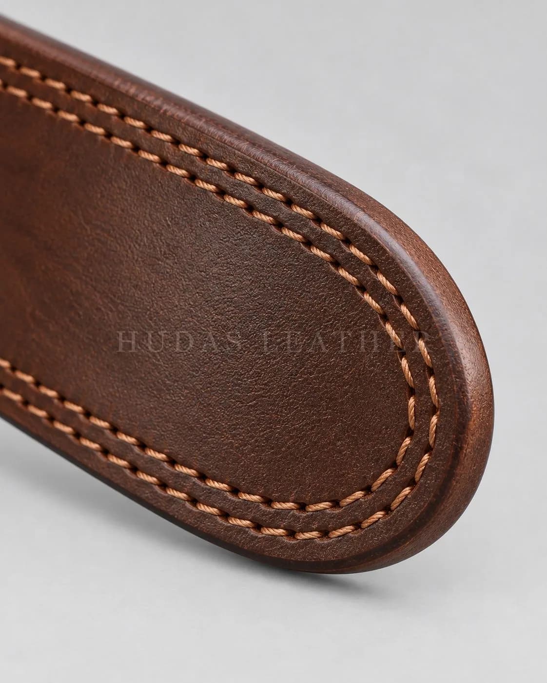 Heritage Work Belt in Full-Grain Polished Cowhide, Dark Walnut, view 3