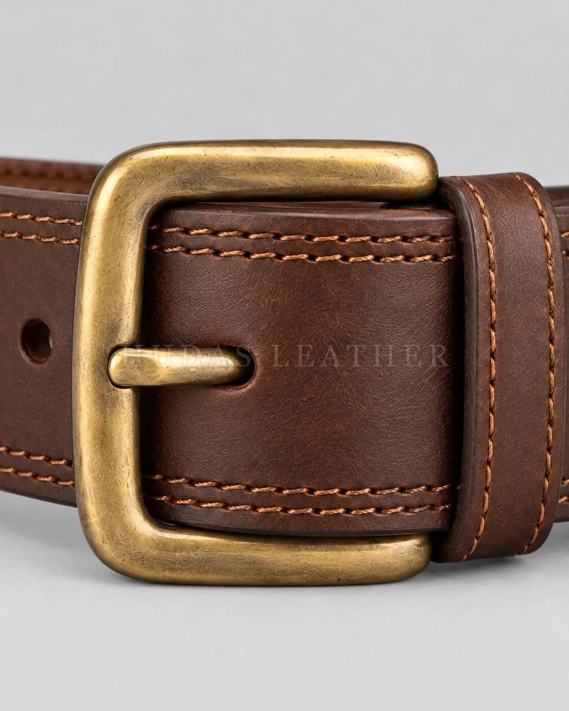 Heritage Work Belt in Full-Grain Polished Cowhide, Dark Walnut, view 4