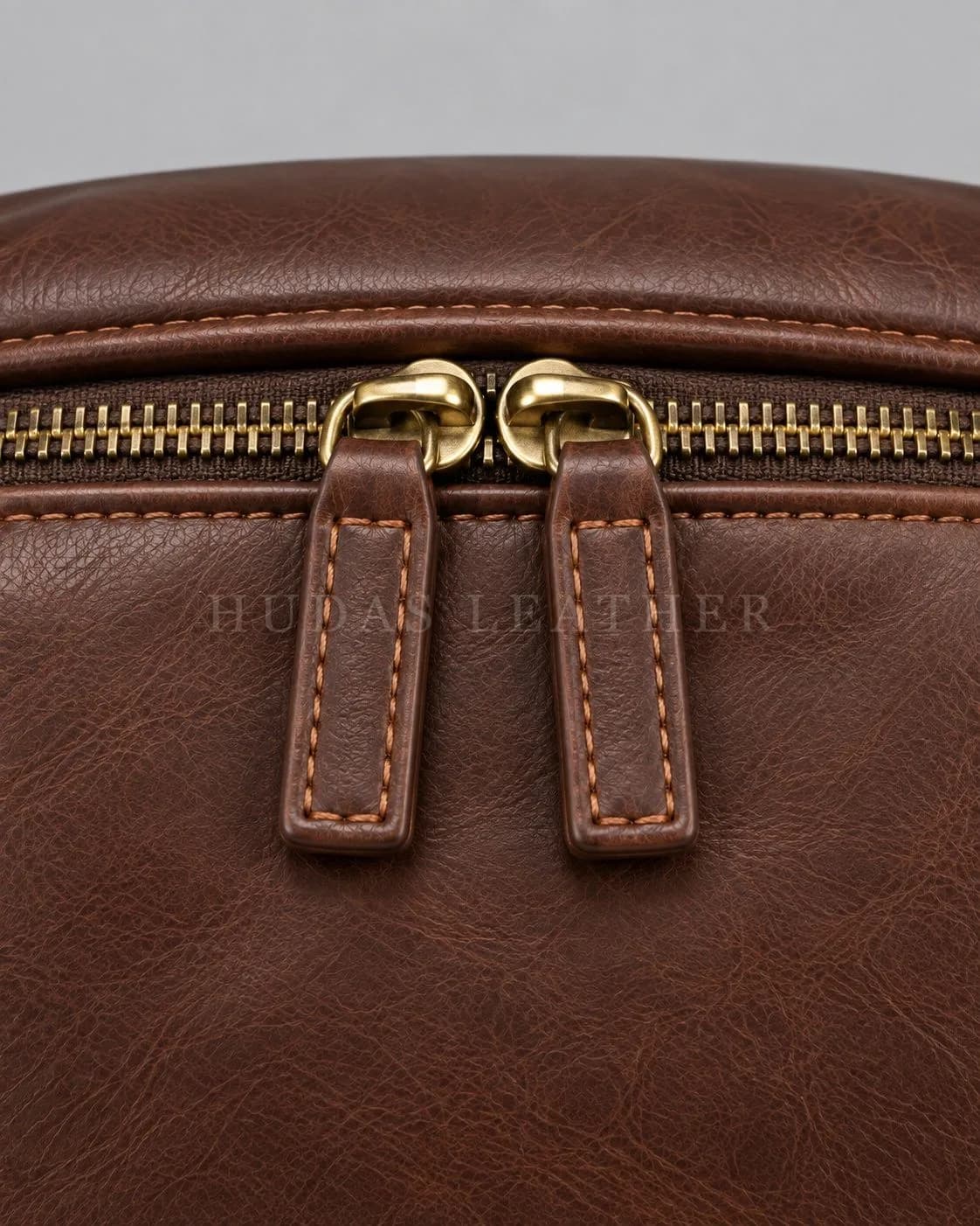 Leather Backpack in Full-Grain Polished Cowhide, Dark Walnut, view 4