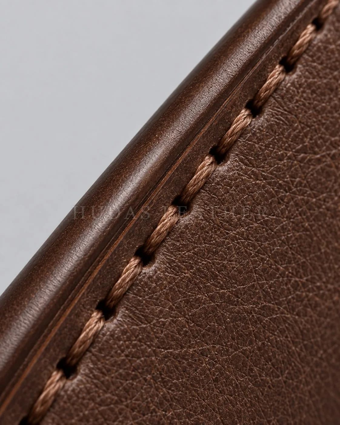 Monogrammed Card Holder in Full-Grain Polished Cowhide, Dark Walnut, view 3