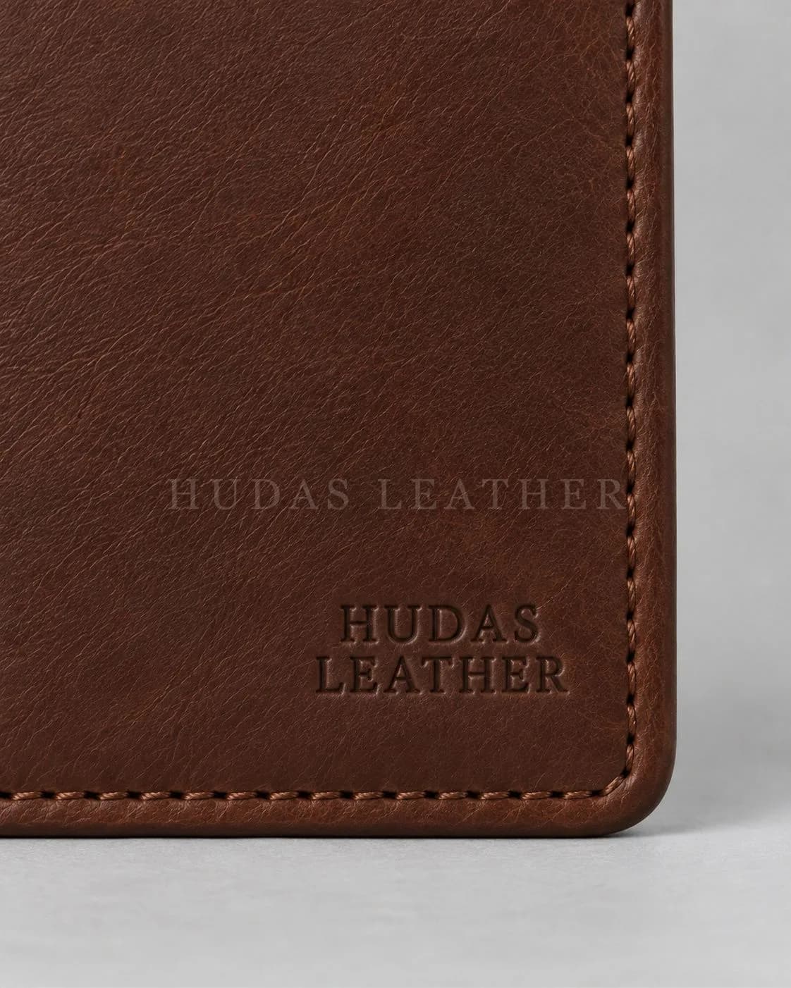 Personalized Notebook Cover in Full-Grain Polished Cowhide, Dark Walnut, view 3