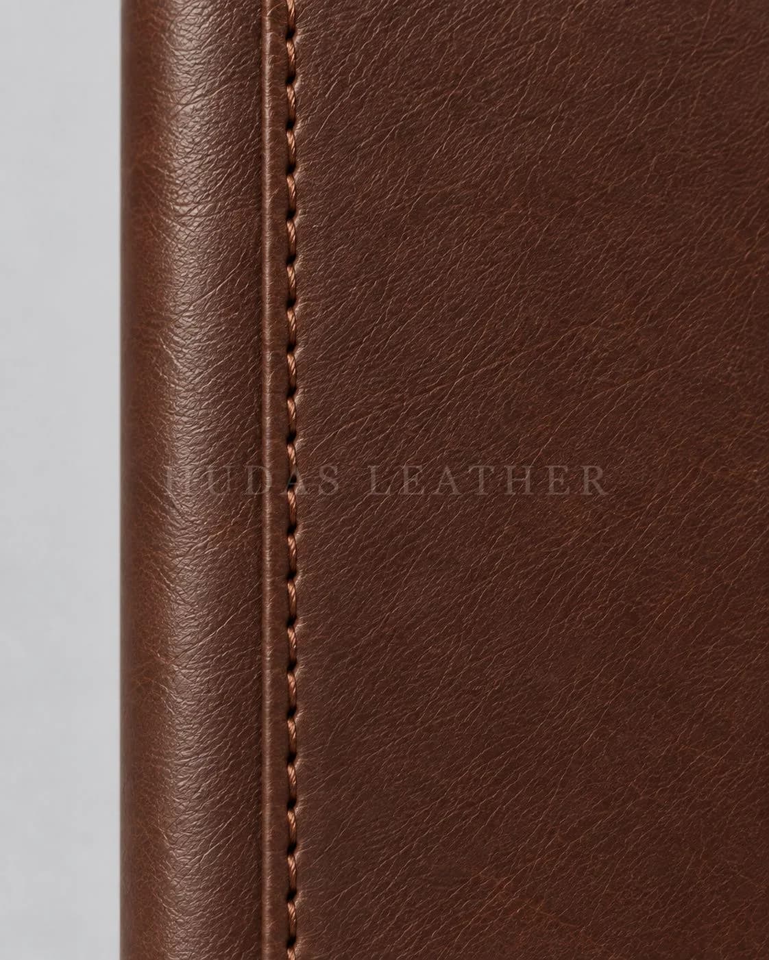 Personalized Notebook Cover in Full-Grain Polished Cowhide, Dark Walnut