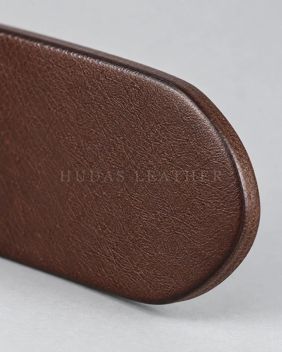 Signature Leather Belt in Full-Grain Polished Cowhide, Dark Walnut, view 3